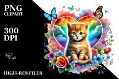 Adorned Baby Cat with Big Heart PNG Product Image 2