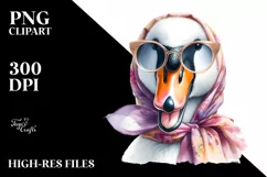 Funny Cute Swan Portrait Silk Scarf | Clipart Product Image 1