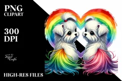 Cute Maltese with Heart PNG Product Image 2