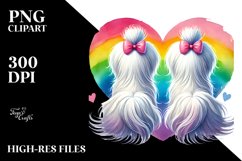 Cute Maltese with Heart PNG Product Image 2
