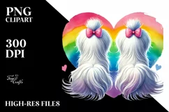Cute Maltese with Heart PNG Product Image 2