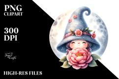 Cute Gnome with Camellia PNG Product Image 2