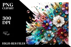 Watercolor Luxury Flower Splash Clipart Product Image 1