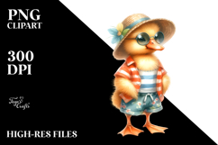 Cute Baby Duck in Beachwear, High-Quality PNG Product Image 2