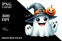Funny Halloween Ghost with Goofy Smile | Clipart Product Image 1