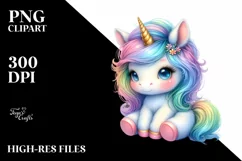 Baby Unicorn in Style | Clipart Product Image 1