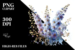 Delphinium Watercolor Splash PNG Product Image 2