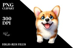Crazy Pembroke Welsh Corgi Sticking Out | Clipart Product Image 1