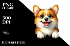 Crazy Pembroke Welsh Corgi Sticking Out | Clipart Product Image 1