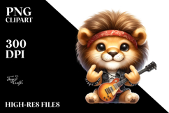 Energetic Baby Lion Rocker Look PNG Product Image 2