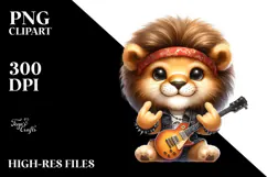 Energetic Baby Lion Rocker Look PNG Product Image 2