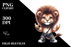 Baby Lion with Rocker Look, Energetic PNG Product Image 2