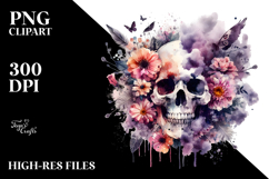 Vibrant Skull Made of Spring Flowers PNG Product Image 2
