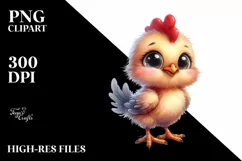 Baby Rooster Standing Proud | Watercolor Clipart Product Image 3