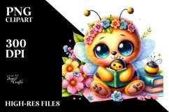 Cuddling Book Baby Bee PNG Product Image 2