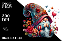 Colorful Valentines Gnome PNG Product Image 2