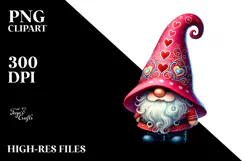 Detailed Valentines Gnome PNG Product Image 2