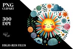 Colorful Whimsical Sun PNG Product Image 2