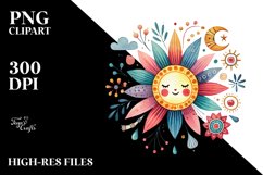 Colorful Whimsical Sun PNG Product Image 2