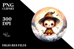 Digital Painting of Cute Baby Monkey, Vibrant PNG Product Image 2