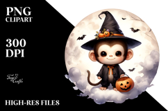 Digital Painting of Cute Baby Monkey, Vibrant PNG Product Image 2