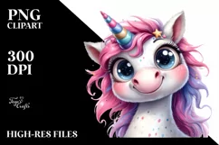 Funny Unicorn Portrait, High-Res PNG Product Image 3