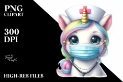 Cute Watercolor Unicorn | Clipart Product Image 1