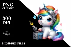 Cute Baby Unicorn Welder Rainbow | Clipart Product Image 1
