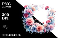 Vibrant Horizontal Frame Small Carnation | Clipart Product Image 1