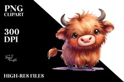 Expressive Highland Cow with Goofy Smile PNG Product Image 3