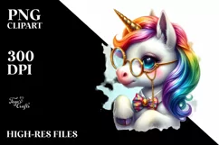 Baby Unicorn Monocle PNG Product Image 1