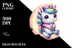 Cute Baby Unicorn Life Vest Clipart Product Image 1