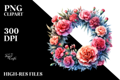 Vibrant Wreath Carnation | Watercolor Product Image 2