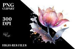 Abstract Glossy Tulip Flower PNG Product Image 2