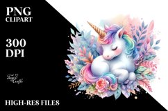 Colorful Pastel Baby Unicorn Clipart Product Image 1