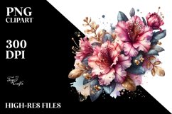 Shiny Rhododendron Golden Insertions | Watercolor Product Image 1