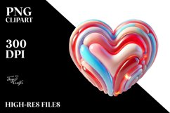 3D Red Heart, PNG Product Image 2