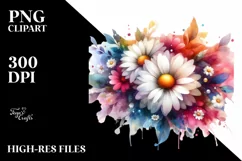 Vibrant Abstract with Glossy Daisy Petals | Sublimation | Product Image 1