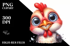 Funny Baby Rooster Portrait Clipart Product Image 1