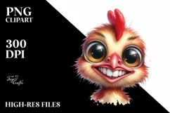 Funny Baby Rooster Portrait Clipart Product Image 3