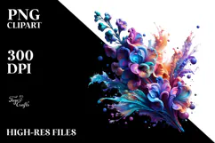 Colorful Glossy Delphinium PNG Product Image 2