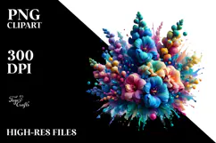 Colorful Delphinium, Abstract PNG Product Image 2