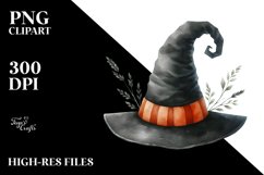 Simple Halloween Hat Watercolor Clipart Product Image 1