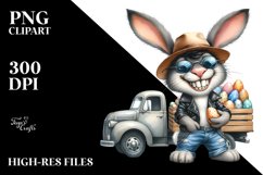Goofy Bunny in Leather Hat, Transparent PNG Product Image 2