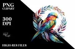 Abstract Vibrant Watercolor Bird PNG Product Image 3