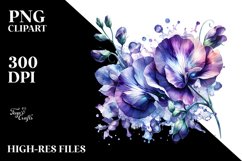 Detailed Sweet Pea Watercolor Splash Product Image 3