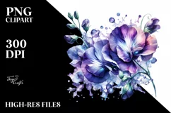 Detailed Sweet Pea Watercolor Splash Product Image 3