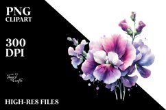 Detailed Sweet Pea Watercolor Splash Product Image 1