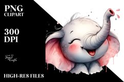 Funny Elephant Tounque Out Clipart Product Image 1