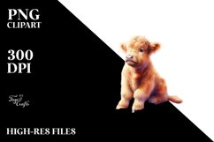 pastel Baby Highland Cow Court PNG Product Image 3
